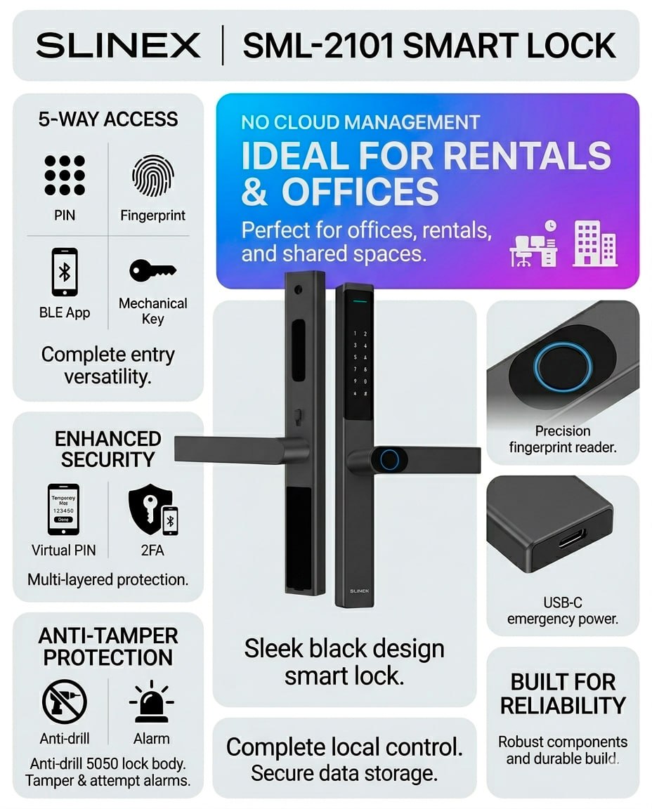 Slinex Biometric Smart Mortise Locks